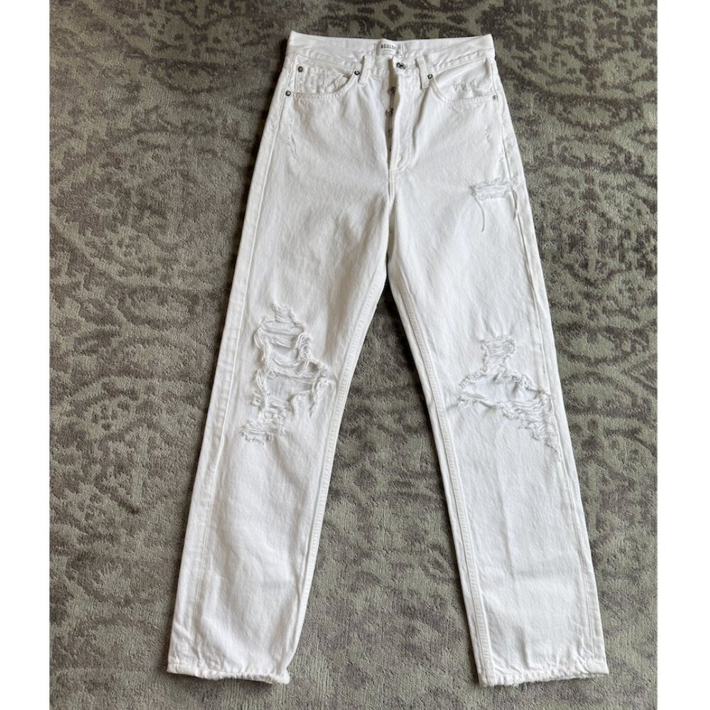Agolde '90s White Pinch High Waist Straight Leg Jeans